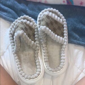 Gray  Fuzzy Slippers